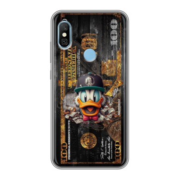 Пластиковый чехол на Xiaomi RedMi 6 Pro с принтом Дональд Дак Доллар Пластиковый чехол на Xiaomi RedMi 6 Pro с принтом Дональд Дак Доллар