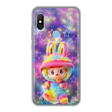 Пластиковый чехол на Xiaomi RedMi 6 Pro с принтом Labubu Лабубу Пластиковый чехол на Xiaomi RedMi 6 Pro с принтом Labubu Лабубу