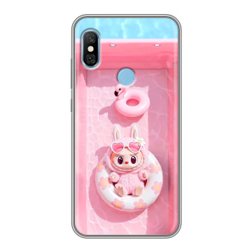Пластиковый чехол на Xiaomi RedMi 6 Pro с принтом Labubu Лабубу Пластиковый чехол на Xiaomi RedMi 6 Pro с принтом Labubu Лабубу