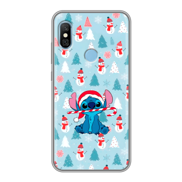 Пластиковый чехол на Xiaomi RedMi 6 Pro с принтом Стич Новый год