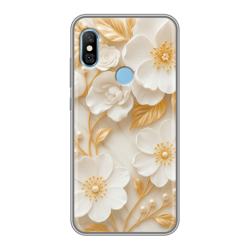 Пластиковый чехол на Xiaomi RedMi 6 Pro с принтом Цветы Пластиковый чехол на Xiaomi RedMi 6 Pro с принтом Цветы