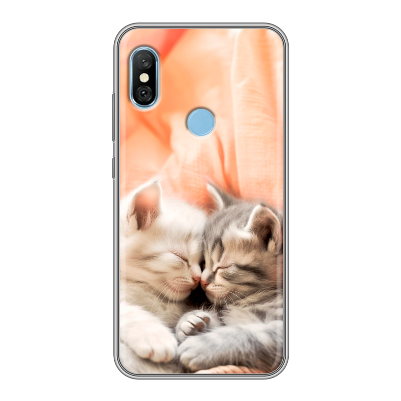 Пластиковый чехол на Xiaomi RedMi 6 Pro с принтом Котята Пластиковый чехол на Xiaomi RedMi 6 Pro с принтом Котята