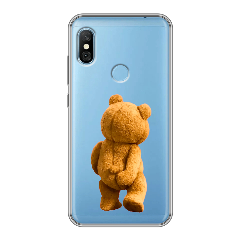 Пластиковый чехол на Xiaomi RedMi 6 Pro с принтом Медведь Пластиковый чехол на Xiaomi RedMi 6 Pro с принтом Медведь