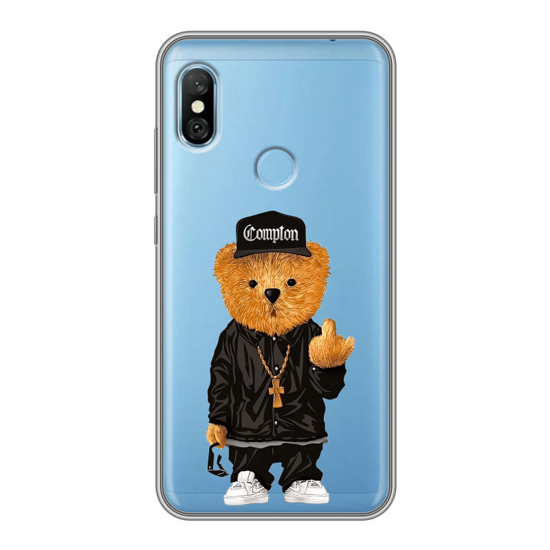 Пластиковый чехол на Xiaomi RedMi 6 Pro с принтом Плюшевый медведь Пластиковый чехол на Xiaomi RedMi 6 Pro с принтом Плюшевый медведь