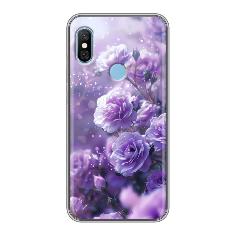 Пластиковый чехол на Xiaomi RedMi 6 Pro с принтом Розы цветы Пластиковый чехол на Xiaomi RedMi 6 Pro с принтом Розы цветы