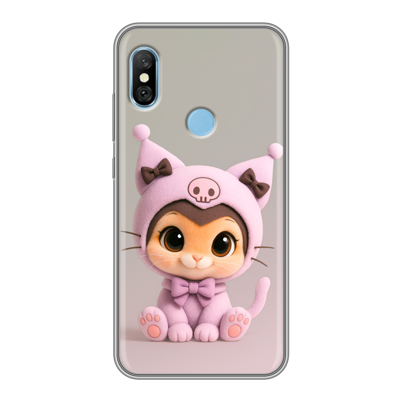 Пластиковый чехол на Xiaomi RedMi 6 Pro с принтом Куроми Kuromi Пластиковый чехол на Xiaomi RedMi 6 Pro с принтом Куроми Kuromi