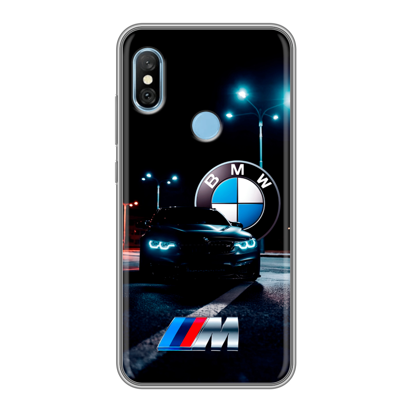 Пластиковый чехол на Xiaomi RedMi 6 Pro с принтом БМВ BMW Пластиковый чехол на Xiaomi RedMi 6 Pro с принтом БМВ BMW