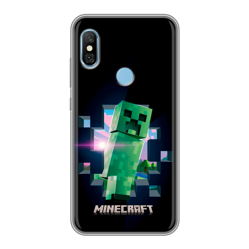 Пластиковый чехол на Xiaomi RedMi 6 Pro с принтом Майнкрафт Minecraft Пластиковый чехол на Xiaomi RedMi 6 Pro с принтом Майнкрафт Minecraft