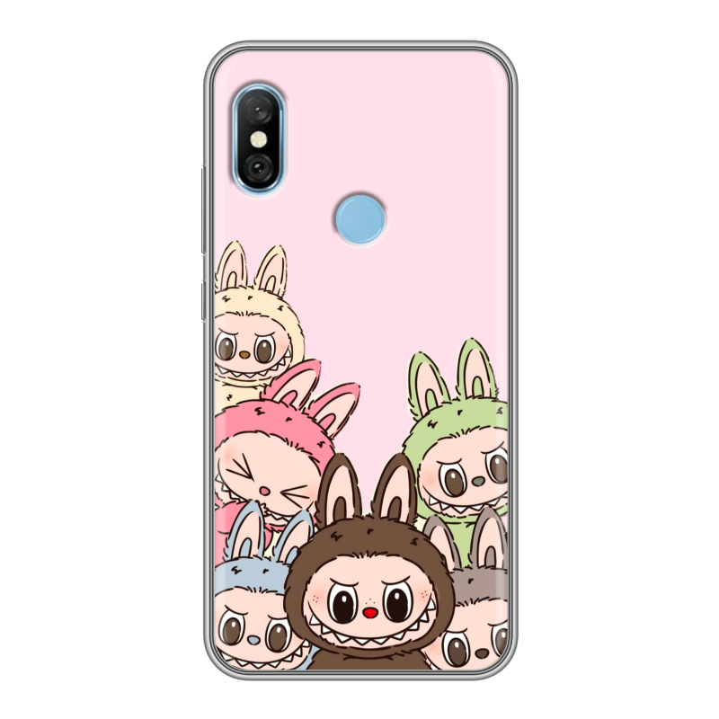 Пластиковый чехол на Xiaomi RedMi 6 Pro с принтом Лабубу Пластиковый чехол на Xiaomi RedMi 6 Pro с принтом Лабубу