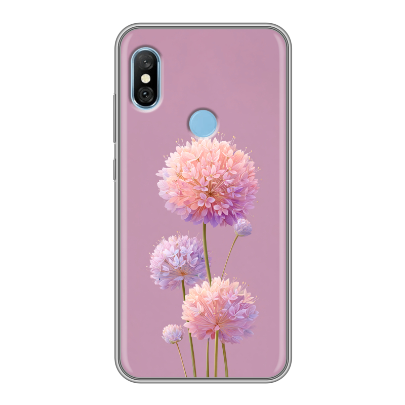 Пластиковый чехол на Xiaomi RedMi 6 Pro с принтом Цветы Пластиковый чехол на Xiaomi RedMi 6 Pro с принтом Цветы