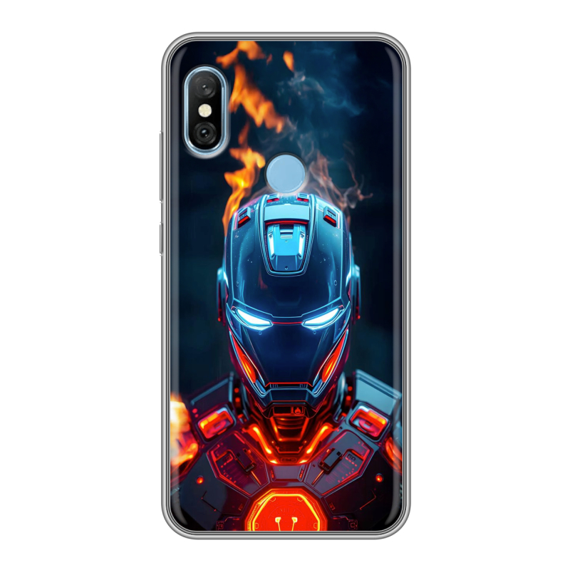 Пластиковый чехол на Xiaomi RedMi 6 Pro с принтом IronMan Железный человек Пластиковый чехол на Xiaomi RedMi 6 Pro с принтом IronMan Железный человек