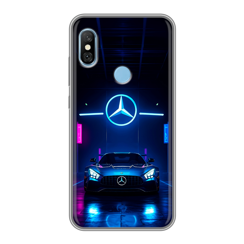 Пластиковый чехол на Xiaomi RedMi 6 Pro с принтом Mercedes Мерседес Пластиковый чехол на Xiaomi RedMi 6 Pro с принтом Mercedes Мерседес