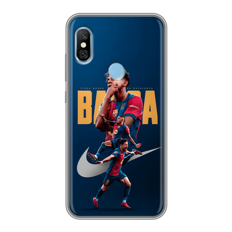 Пластиковый чехол на Xiaomi RedMi 6 Pro с принтом Барселона Barca Yamal Пластиковый чехол на Xiaomi RedMi 6 Pro с принтом Барселона Barca Yamal