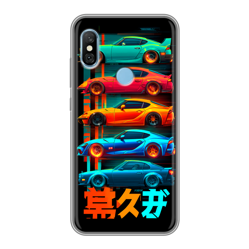 Пластиковый чехол на Xiaomi RedMi 6 Pro с принтом машины тачки Пластиковый чехол на Xiaomi RedMi 6 Pro с принтом машины тачки