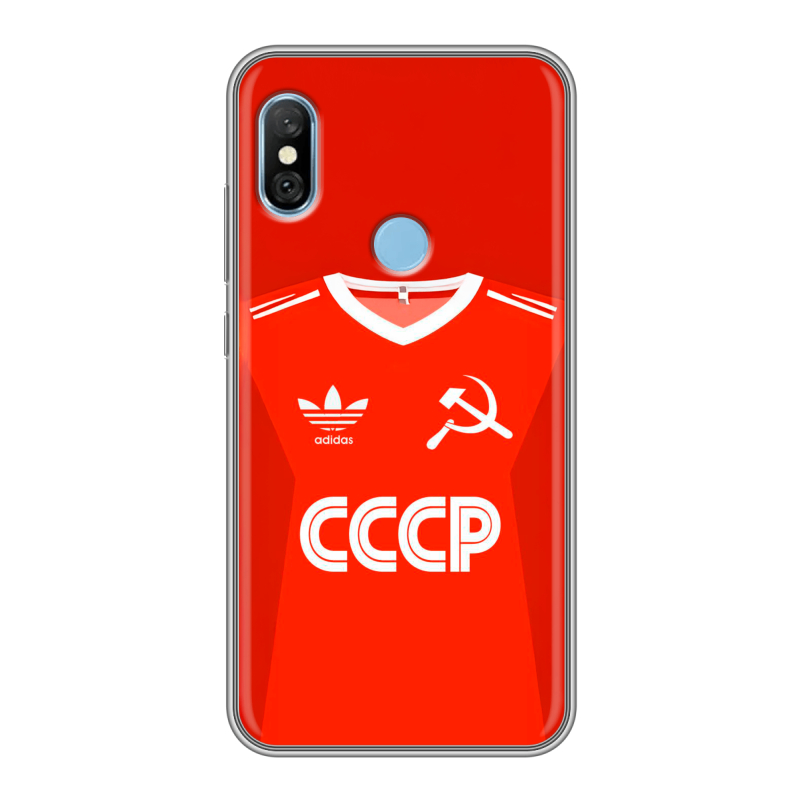 Пластиковый чехол на Xiaomi RedMi 6 Pro с принтом Флаг Герб СССР Пластиковый чехол на Xiaomi RedMi 6 Pro с принтом Флаг Герб СССР