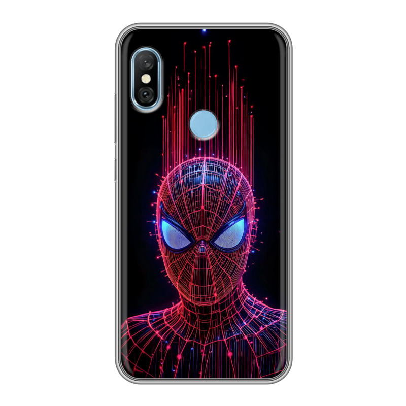 Пластиковый чехол на Xiaomi RedMi 6 Pro с принтом Spiderman Человек паук Пластиковый чехол на Xiaomi RedMi 6 Pro с принтом Spiderman Человек паук