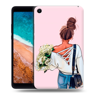 Силиконовый чехол на планшета Xiaomi Mi Pad 4 с принтом Девушка и букет Силиконовый чехол на планшета Xiaomi Mi Pad 4 с принтом Девушка и букет