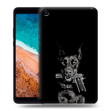 Силиконовый чехол на планшета Xiaomi Mi Pad 4 с принтом Доберман и пистолет Силиконовый чехол на планшета Xiaomi Mi Pad 4 с принтом Доберман и пистолет
