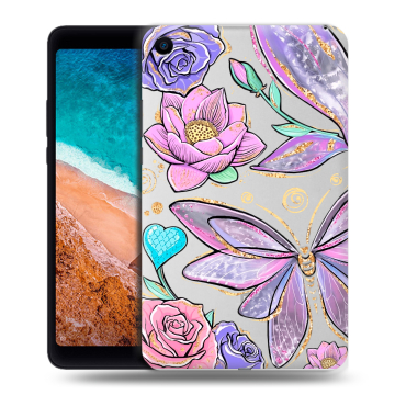 Силиконовый чехол на Xiaomi Mi Pad 4 с принтом Бабочки и цветы
