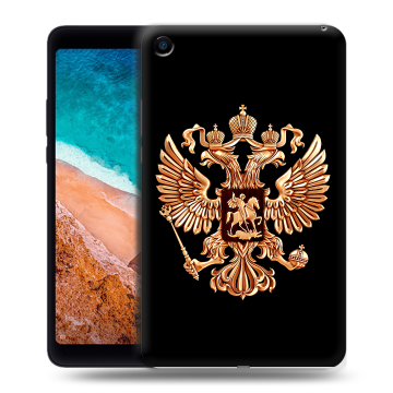 Силиконовый чехол на Xiaomi Mi Pad 4 с принтом Герб России золотой
