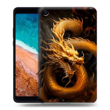 Силиконовый чехол на Xiaomi Mi Pad 4 с принтом Золотой дракон