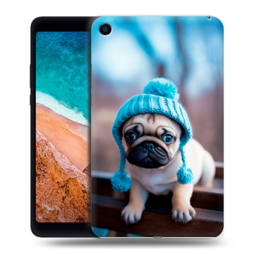 Силиконовый чехол на Xiaomi Mi Pad 4 с принтом Мопс в шапке Силиконовый чехол на Xiaomi Mi Pad 4 с принтом Мопс в шапке