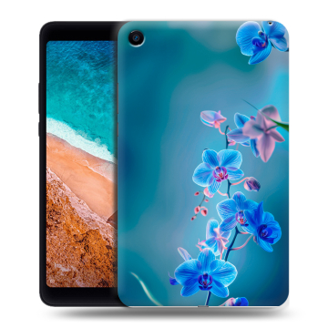 Силиконовый чехол на Xiaomi Mi Pad 4 с принтом Голубые цветы Силиконовый чехол на Xiaomi Mi Pad 4 с принтом Голубые цветы