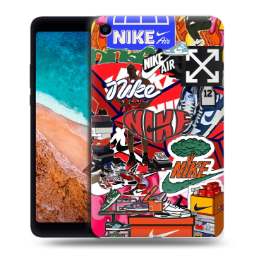 Силиконовый чехол на Xiaomi Mi Pad 4 с принтом Найк Nike яркий