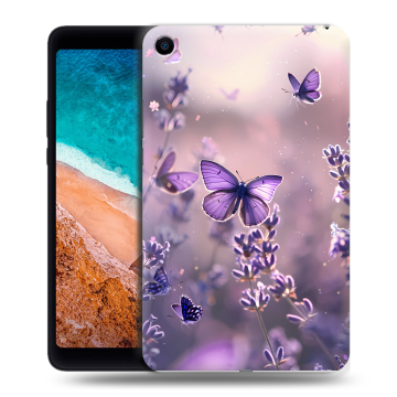 Силиконовый чехол на Xiaomi Mi Pad 4 с принтом бабочки и лаванда Силиконовый чехол на Xiaomi Mi Pad 4 с принтом бабочки и лаванда