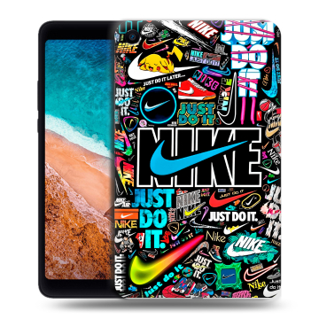 Силиконовый чехол на Xiaomi Mi Pad 4 с принтом найк nike черный