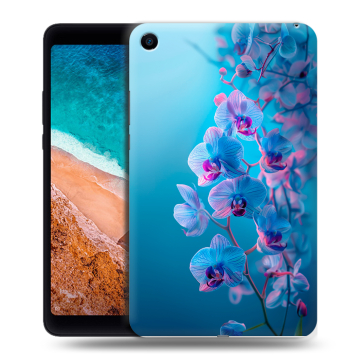 Силиконовый чехол на Xiaomi Mi Pad 4 с принтом голубые орхидеи