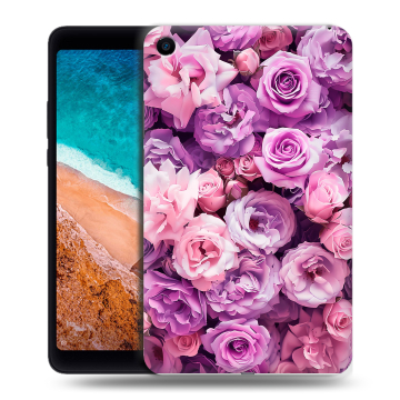 Силиконовый чехол на Xiaomi Mi Pad 4 с принтом лавандовые розы