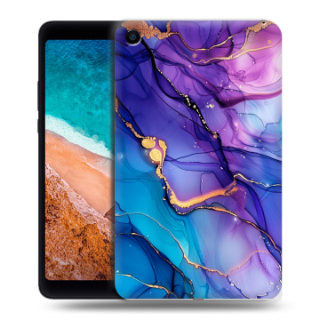 Силиконовый чехол на Xiaomi Mi Pad 4 с принтом синий мрамор