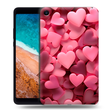 Силиконовый чехол на Xiaomi Mi Pad 4 с принтом розовые сердечки Силиконовый чехол на Xiaomi Mi Pad 4 с принтом розовые сердечки