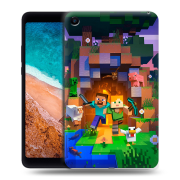 Силиконовый чехол на Xiaomi Mi Pad 4 с принтом Майнкрафт Minecraft