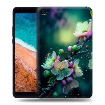 Силиконовый чехол на Xiaomi Mi Pad 4 с принтом Цветы и мрамор