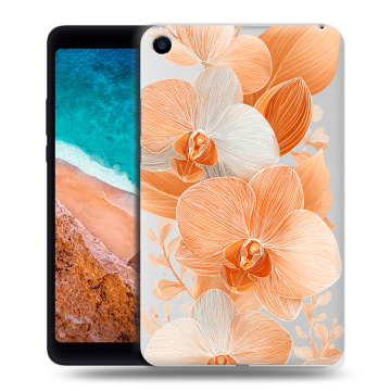 Силиконовый чехол на Xiaomi Mi Pad 4 с принтом Бежевые цветы