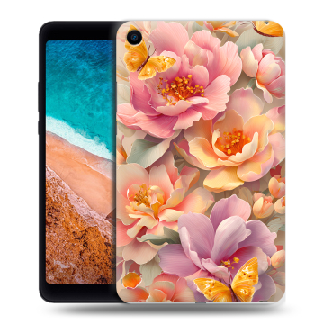 Силиконовый чехол на Xiaomi Mi Pad 4 с принтом Цветы и бабочки
