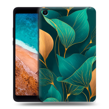 Силиконовый чехол на Xiaomi Mi Pad 4 с принтом Листья и золото