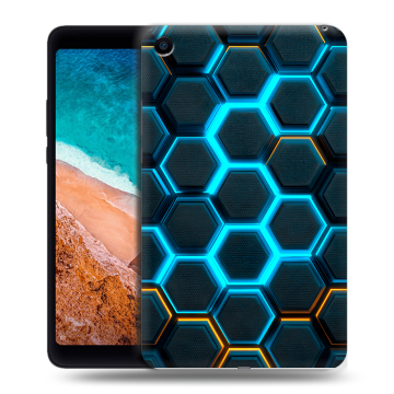 Силиконовый чехол на Xiaomi Mi Pad 4 с принтом Неоновые соты