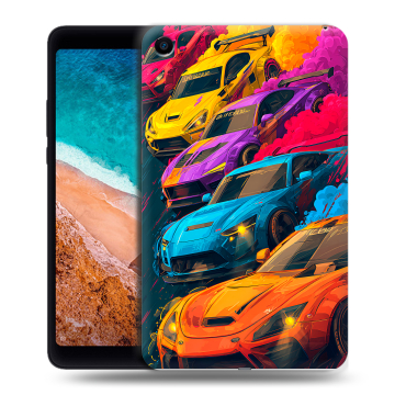 Силиконовый чехол на Xiaomi Mi Pad 4 с принтом Тачки