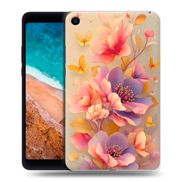 Силиконовый чехол на Xiaomi Mi Pad 4 с принтом Цветы и бабочки