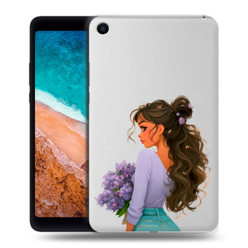 Силиконовый чехол на Xiaomi Mi Pad 4 с принтом девушка цветы