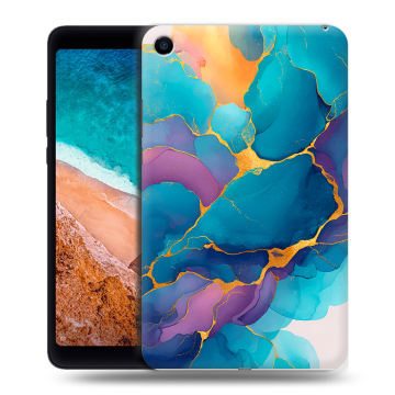 Силиконовый чехол на Xiaomi Mi Pad 4 с принтом Мрамор блестки