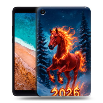 Силиконовый чехол на Xiaomi Mi Pad 4 с принтом Новый год коня
