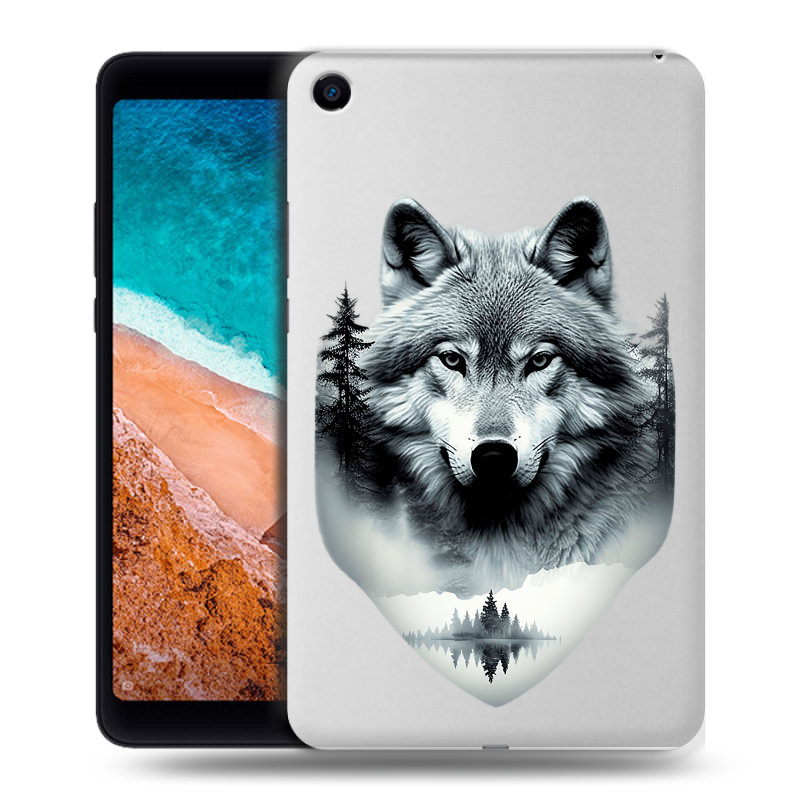 Силиконовый чехол на Xiaomi Mi Pad 4 с принтом Волк в лесу Силиконовый чехол на Xiaomi Mi Pad 4 с принтом Волк в лесу