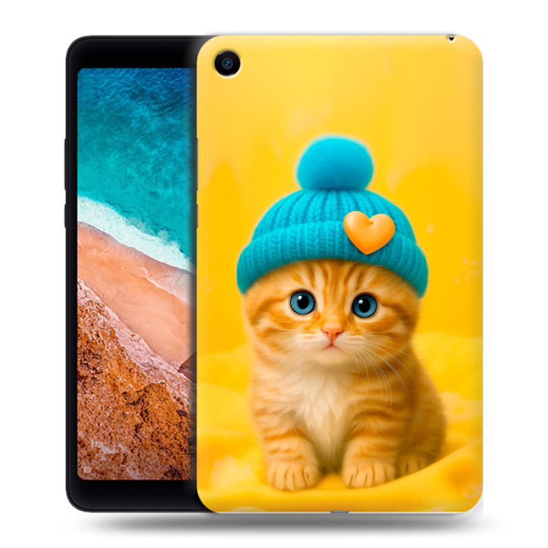 Силиконовый чехол на Xiaomi Mi Pad 4 с принтом Котенок в шапке Силиконовый чехол на Xiaomi Mi Pad 4 с принтом Котенок в шапке