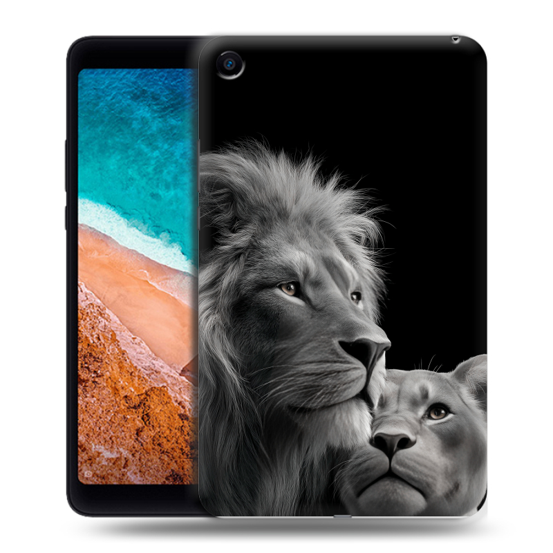 Силиконовый чехол на Xiaomi Mi Pad 4 с принтом Лев кошки Силиконовый чехол на Xiaomi Mi Pad 4 с принтом Лев кошки
