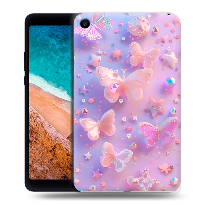 Силиконовый чехол на Xiaomi Mi Pad 4 с принтом Бабочки Силиконовый чехол на Xiaomi Mi Pad 4 с принтом Бабочки