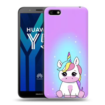 Силиконовый чехол на Huawei Y5 Prime (2018) с принтом Единорог